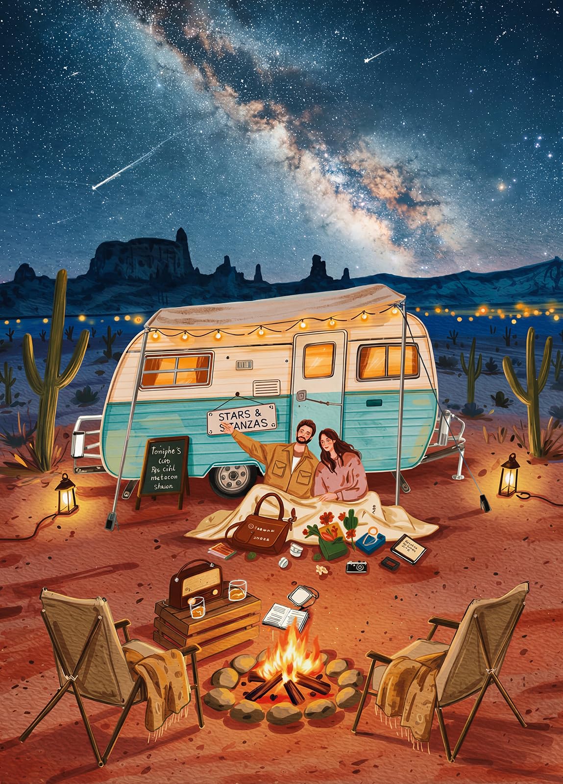 Desert Glamp 1000 Piece Jigsaw Puzzles for Adults