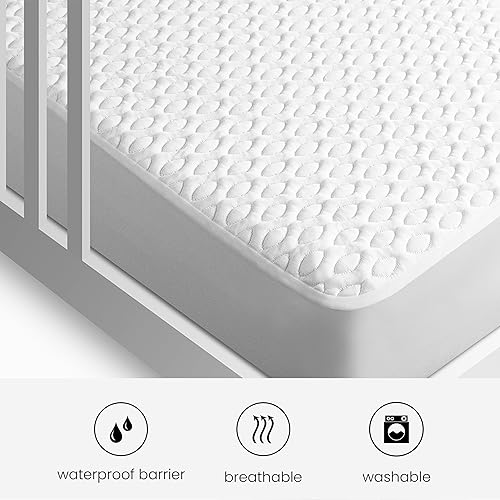 Miniatura 6 de Bedgear Ver-Tex - Protector de colchón refrescante para cuna, impermeable y de enfriamiento instantáneo para cama, bolsillos profundos y base