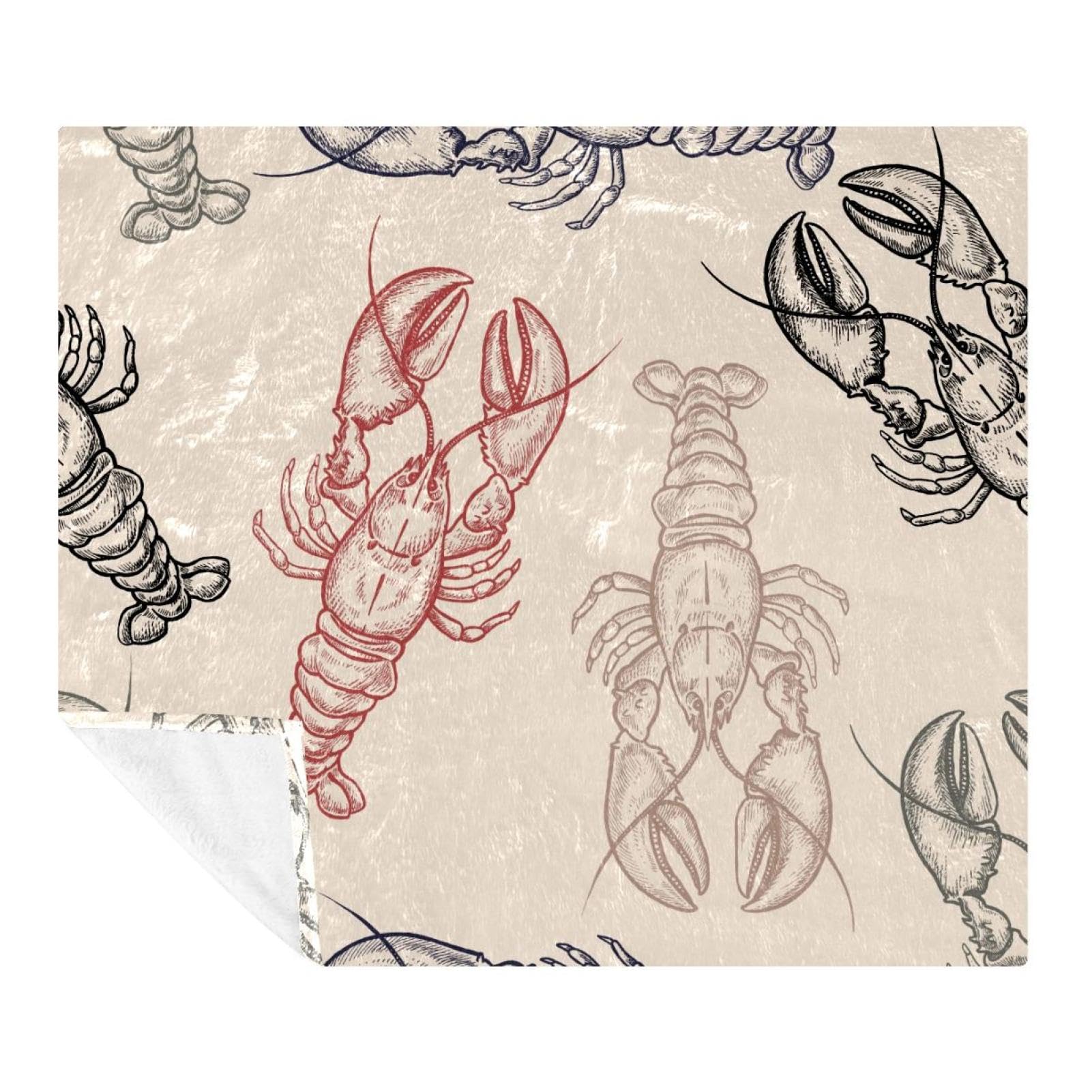 Couverture polaire homard pour s'emmitoufler sur le canapé ou le lit