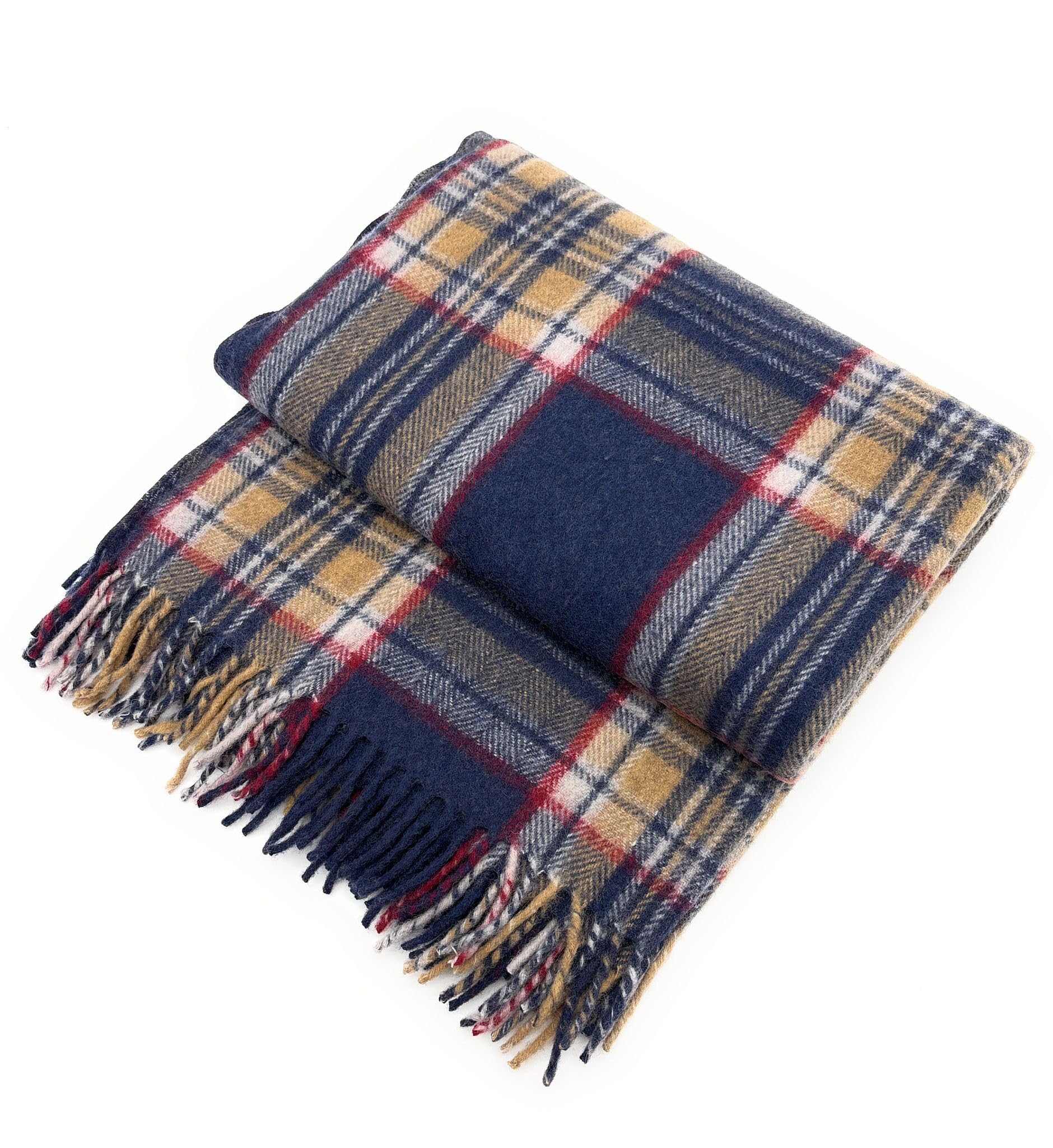 Braw Clans Tartans Men's Stewart Navy Luxurious Soft Wool Blanket - 70X60 Inches Large Blanket - Scottish Tartan, Checkered, Lightweight, Indoor, Winter Warm, Travel Blanket Bed And Sofa, Picnic Rug Tartan