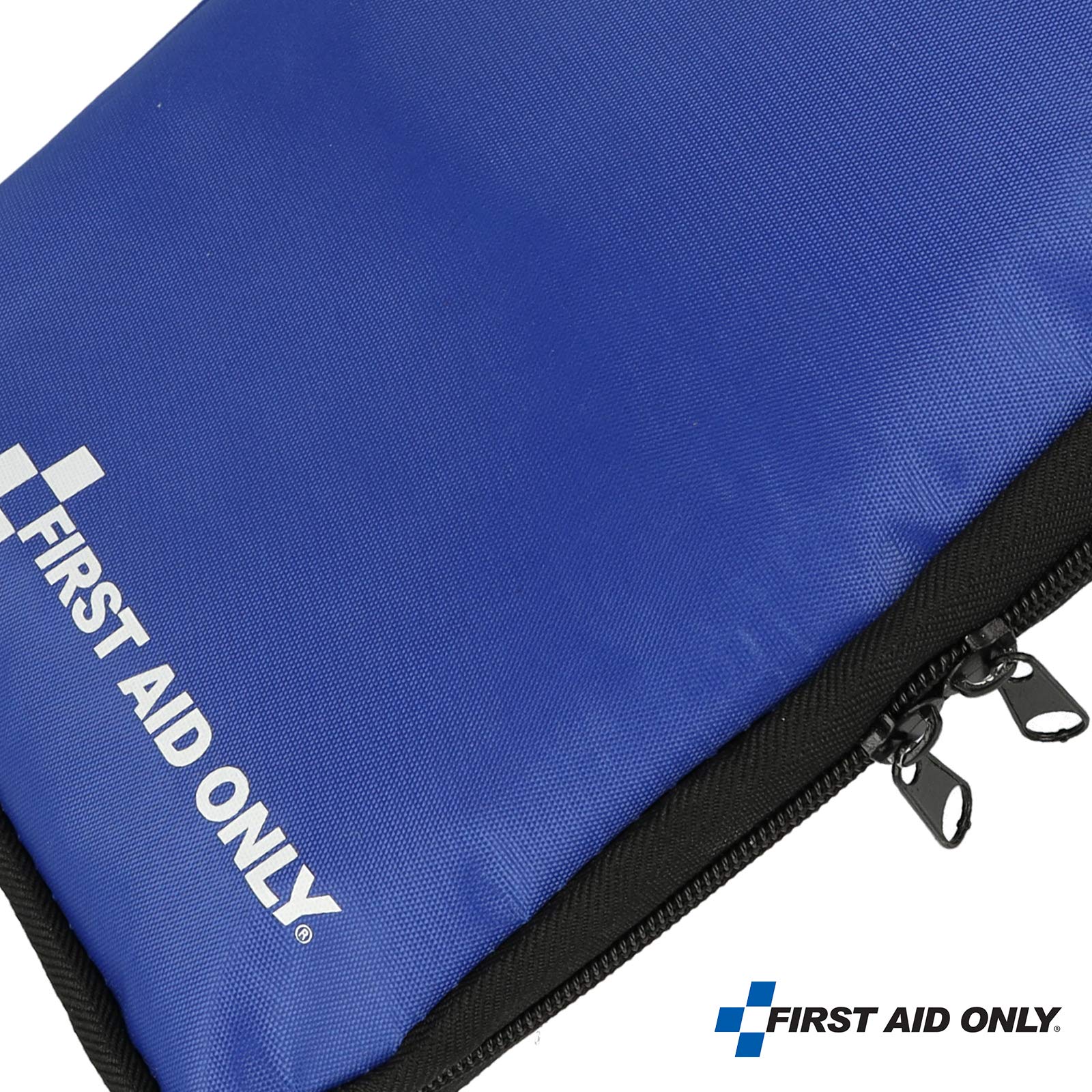 First Aid Only Bolsa de primeros auxilios, 50 piezas, para oficina, viaje, ocio, pequeño, para llevar, azul, P-10036