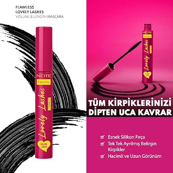 Note Cosmetics Flawless Lovely Hacim ve Uzatma Etkili Maskara - Siyah