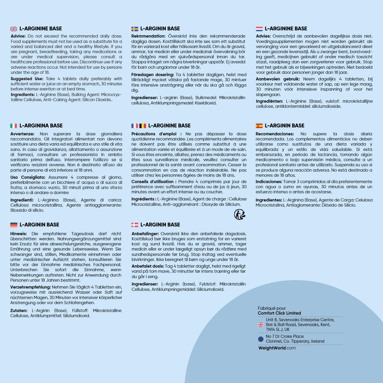 L Arginine Base, sans Sels ni Acides Ajoutés – 360 Comprimés, 3 Comprimés/Jour pour 3 Mois - pas de L Arginine HCL ou de L-Citrulline - Acide Aminé Semi-essentiel, Post Workout et Pre Workout