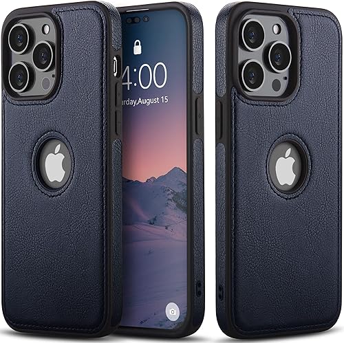 JAROIE Classy Design - Funda de cuero de lujo para iPhone 14 Pro, agarre antideslizante, cuerpo completo, ultra delgada, funda protectora (2022, 6.1