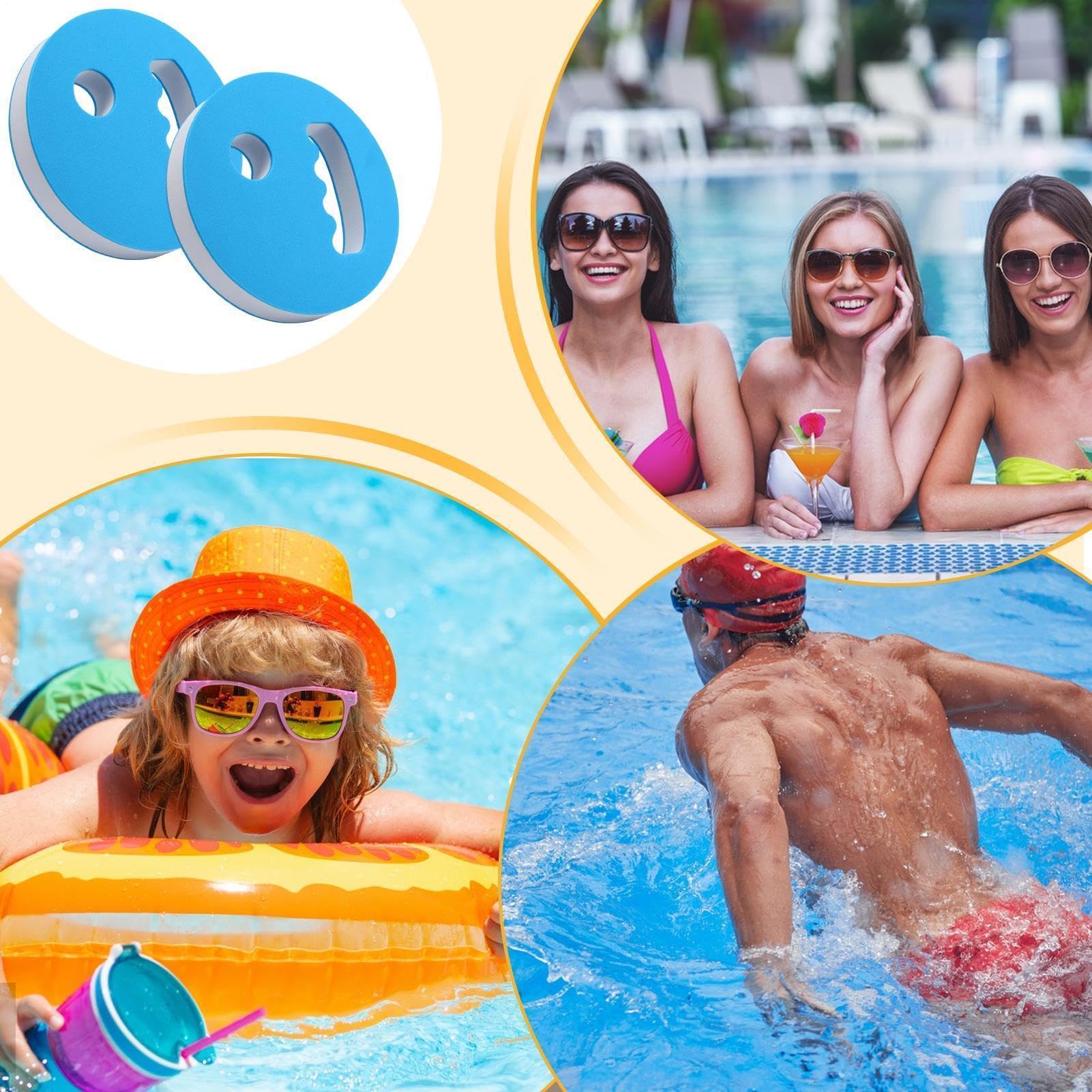 2 Pezzi Per Nuoto Per Principianti, Tavoletta Galleggiante Per Allenamento Di Nuoto Per Adulti E Bambini, Accessorio Per Allenamento Di Resistenza In Piscina, Ausilio Per Esercizi Di
