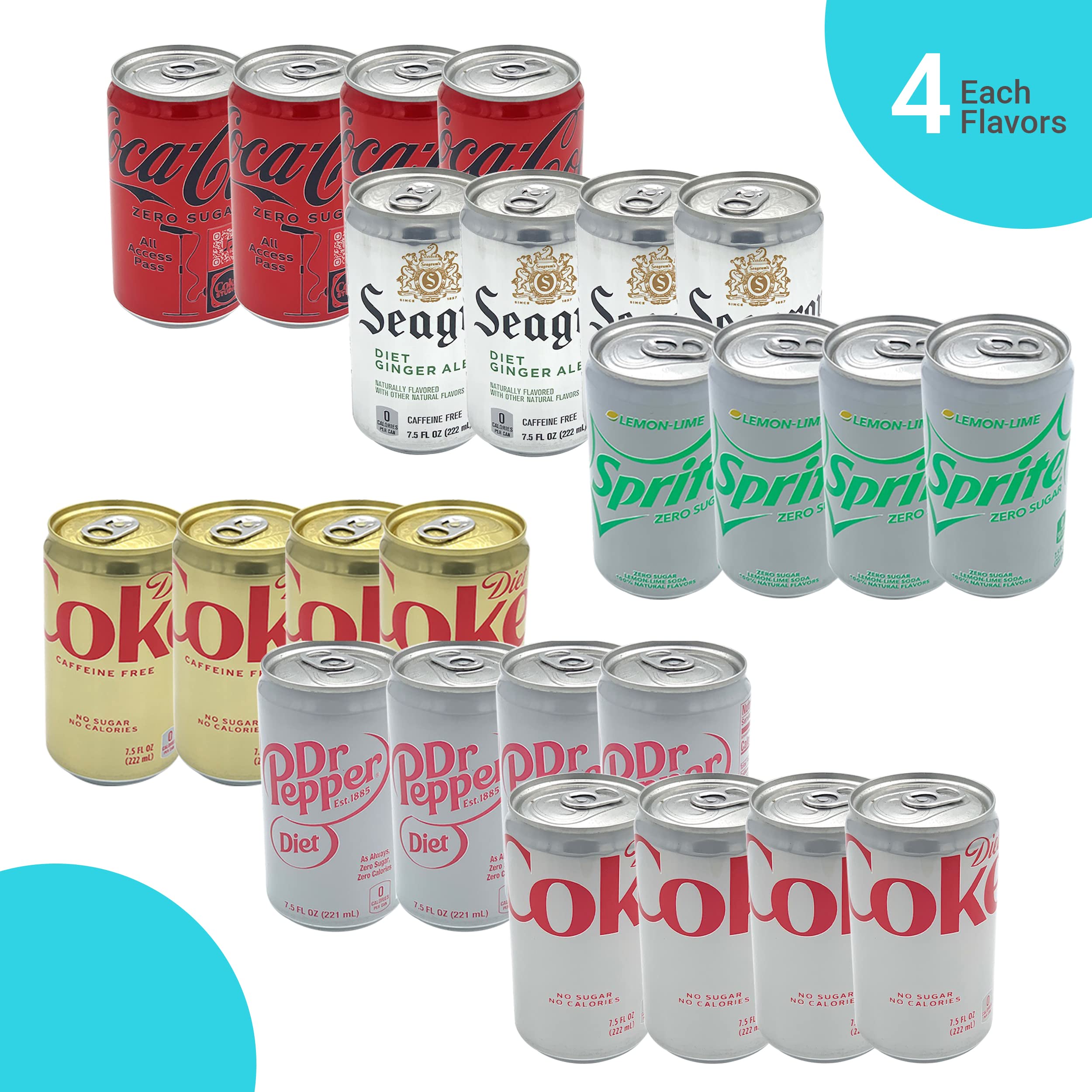 Buy Zero Sugar Variety Soda PackDiet Dr. Pepper, Coca cola, Seagram