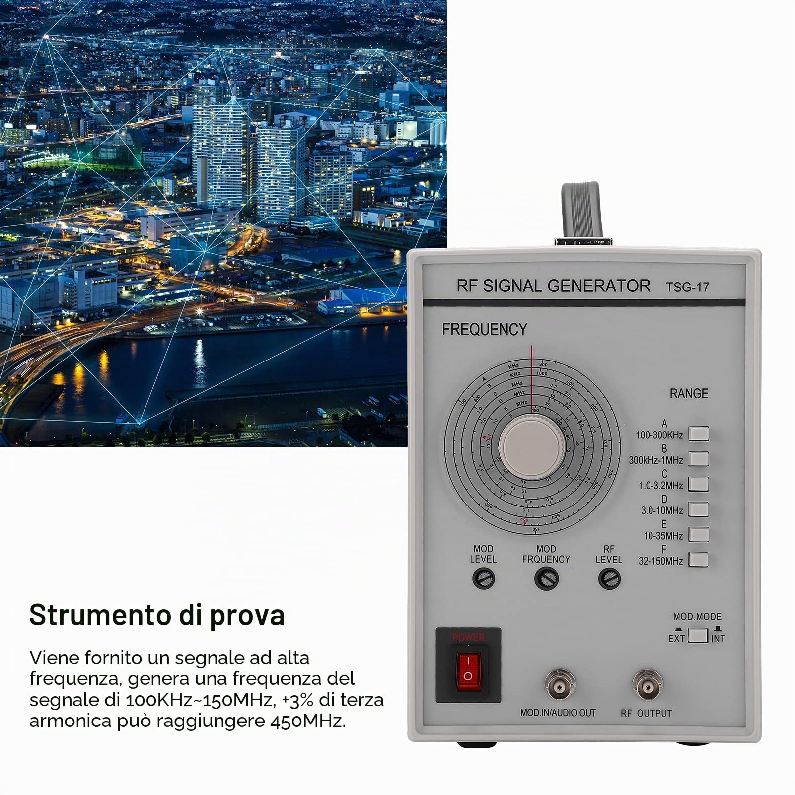 TSG-17 Generatore di Segnale 100KHz-150MHz Generatore di Funzioni Ad Alta Frequenza con Piccola Deviazione di Precisione EU 10A-18A 250V