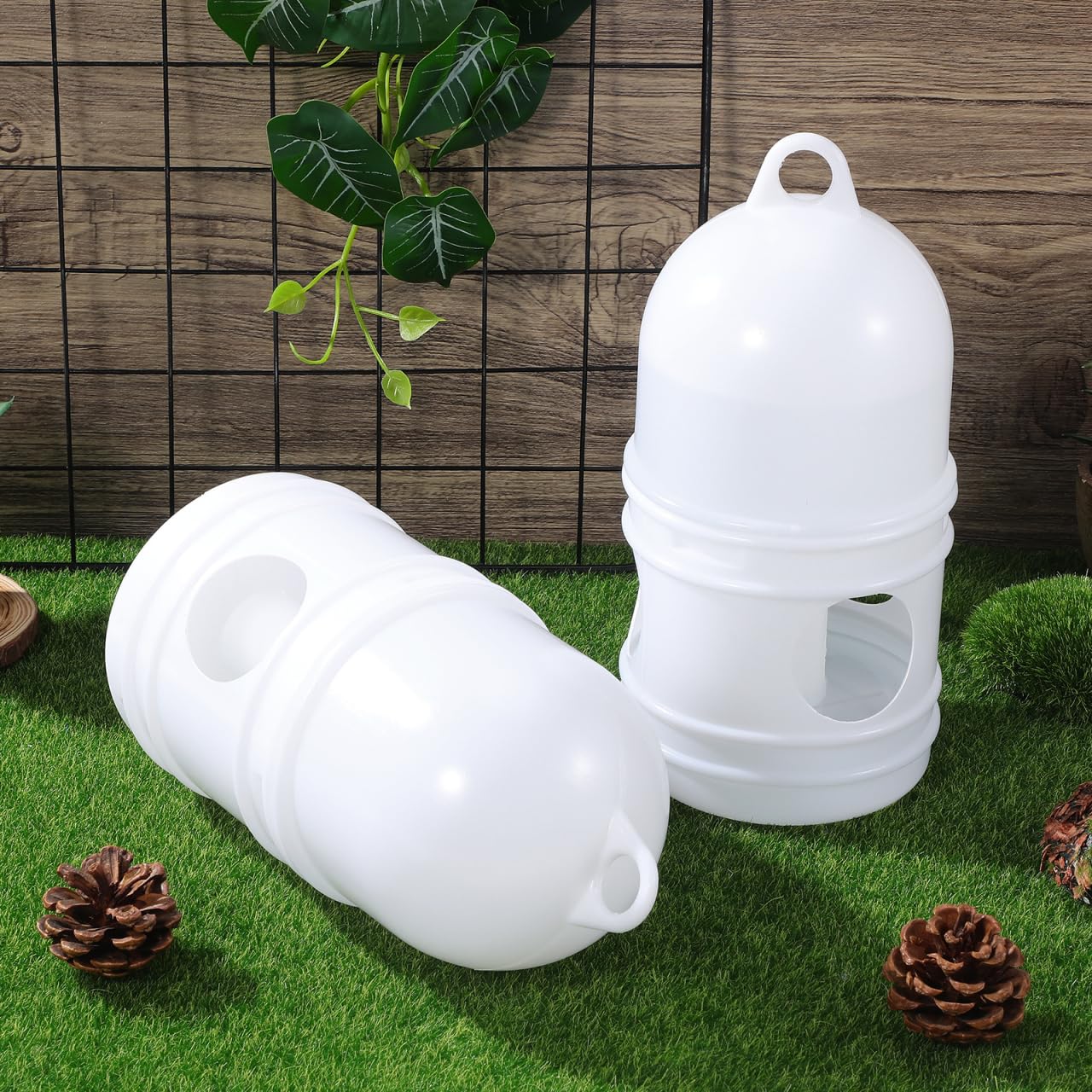 balacoo Dispensador de agua para pájaros: 2 comederos de agua para palomas, hervidor de agua desmontable para palomas, botella de agua universal para pájaros, práctico dispensador de agua para