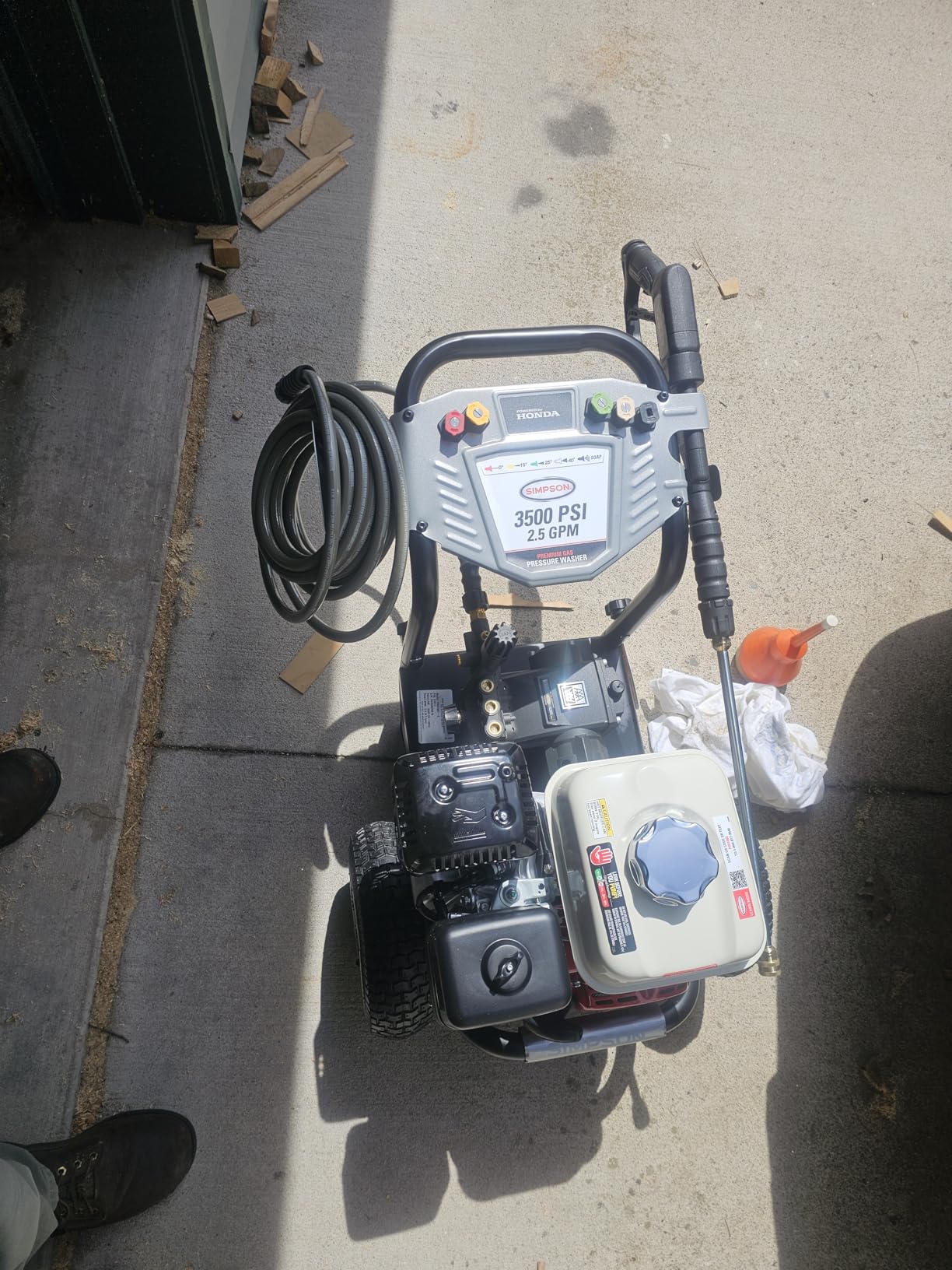 Honda GX270 engine and AAA triplex pump on Simpson PS60869