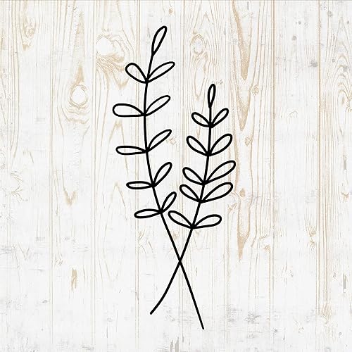 Miniatura 1 de Line Art - Calcomanías de pared con diseño de flores, diseño de líneas artísticas, silueta floral minimalista y minimalista, botella de agua,