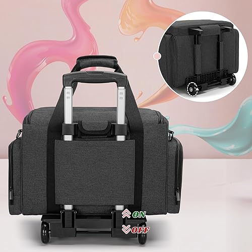 Miniatura 8 de LUXJA Organizador de esmalte de uñas rodante con capacidad para 90 botellas y una lámpara de uñas, estuche de esmalte de uñas rodante con una