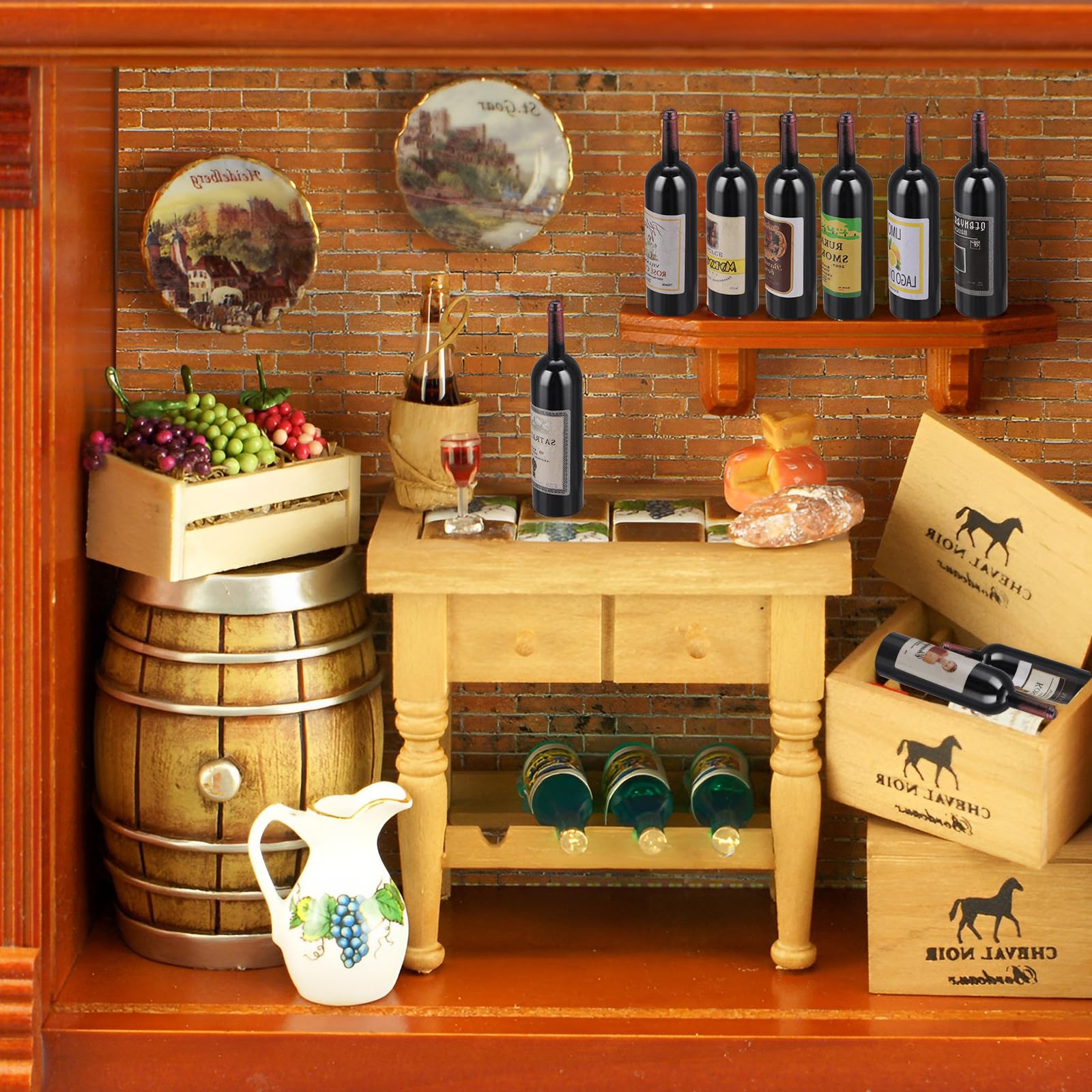 Miniature Per Case Bambole Bottiglia Di Vino Bianco In Miniatura Per Case Delle Bambole - Scala 1:24, Accessorio Per Bar/pub, Collezionabile Barbie Looks 2024