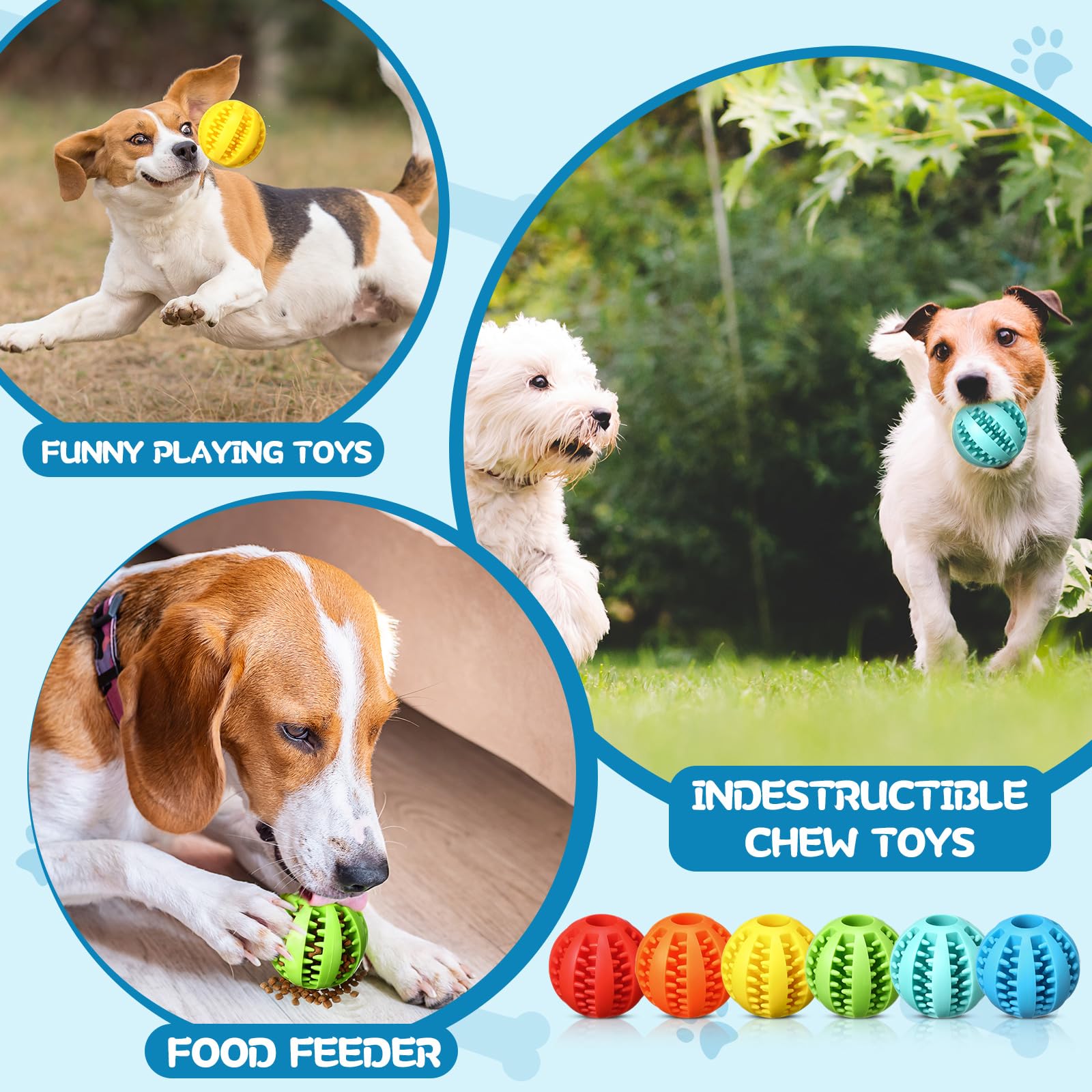 12 bolas de juguete interactivas para perros, juguetes de rompecabezas interactivos para perros, dispensadores de bolas para dentición, enriquecimiento para masticar aburrimiento y juego