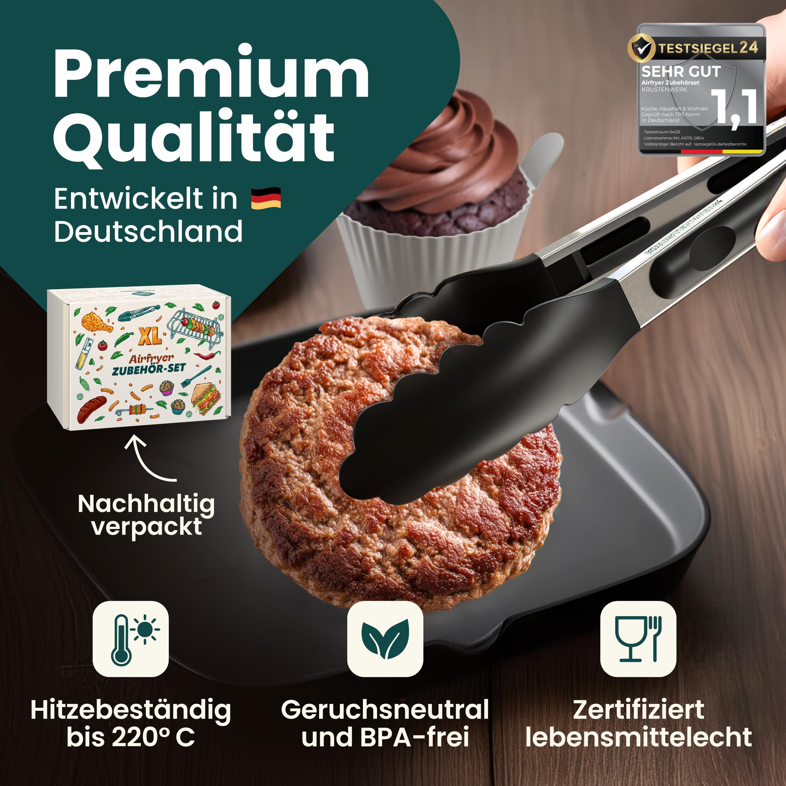 Ninja - Accesorio para freidora de aire caliente Ninja AF400EU 7,6 – 9,5 l, ajuste exacto y silicona más gruesa, libro electrónico con 150 recetas, accesorios para freidora de aire