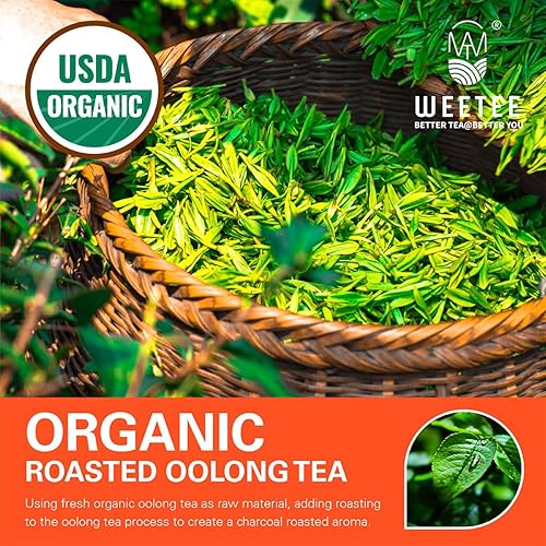 Miniatura 7 de WT WEETEE Bolsas de té oolong tostado orgánico, certificado por USDA, té negro oolong orgánico, 100 unidades, aroma tostado a carbón, suave y