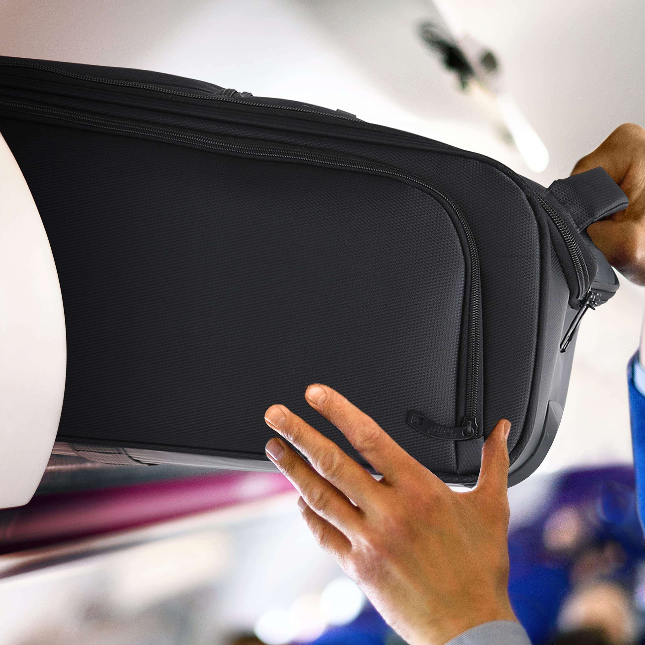 Flight Knight 56x45x25cm easyJet & British Airways Large Carry On Approved & Tested Maximum Size Hand Luggage Case - 2 Wheels - Ultra Lightweight Durable Soft Case Textile Cabin Suitcase