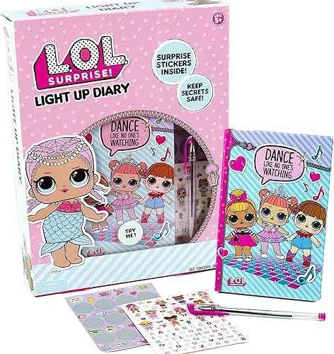 L.O.L. Surprise! Horizon Group - Agenda iluminada por Horizon Group Usa, decora y personaliza tu propio diario divertido, hoja de calcomanías y