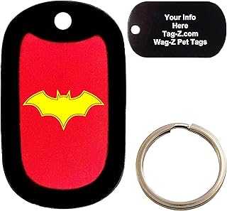 Custom Engraved Pet Tag Bat - Red - Dog Tag - Tag-Z Wag-Z