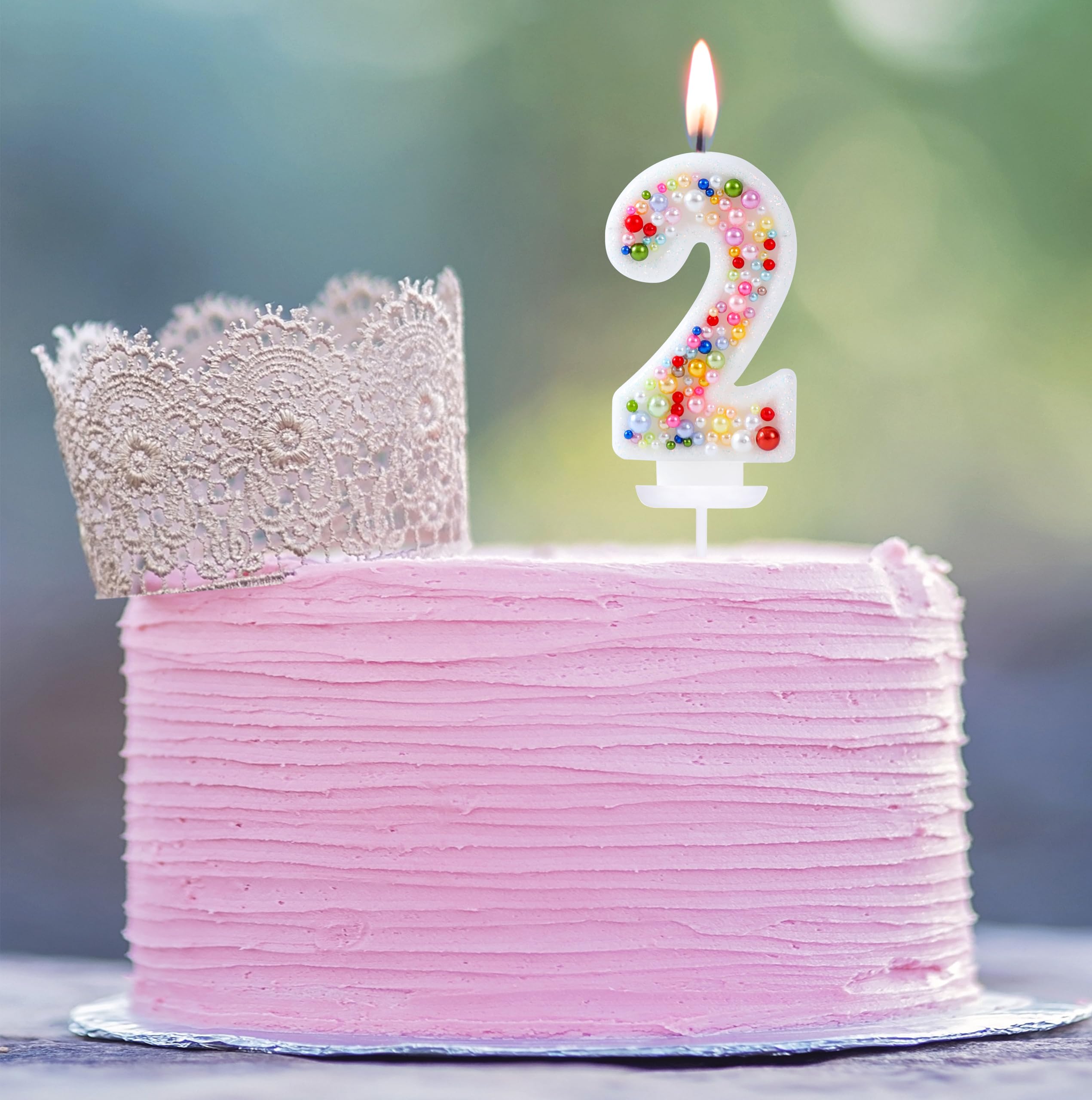 Geburtstagskerze Zahl 9 Mit Bunten Perlen – Süßes Macaron-Design Für Prinzessinnen-Party & Kuchendekoration