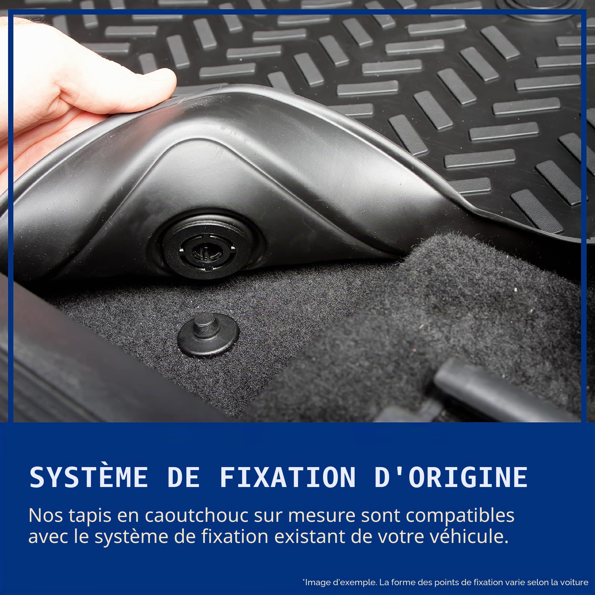 Lot de tapis en caoutchouc design 3D, pour Renault Captur, à partir de 2020, bord extra haut de 5 cm