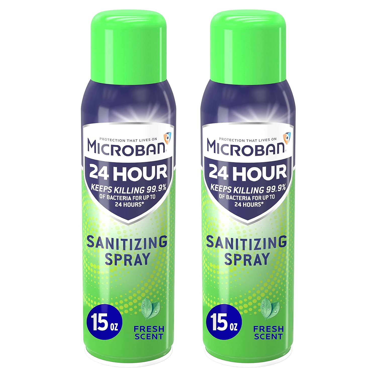 MICROBAN Disinfectant Spray 24 Hour Sanitizing and Antibacterial Spray Sanitizing Spray Fresh Scent 2 Count 15oz Each