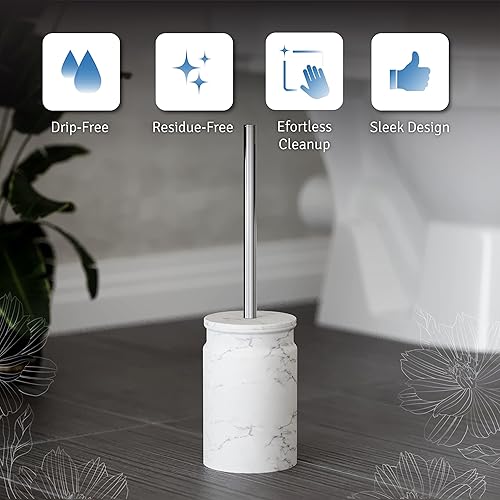 Miniatura 6 de Juego de escobilla y soporte para inodoro  Escobilla de inodoro y soporte con cerdas resistentes para una limpieza a fondo, accesorios de baño