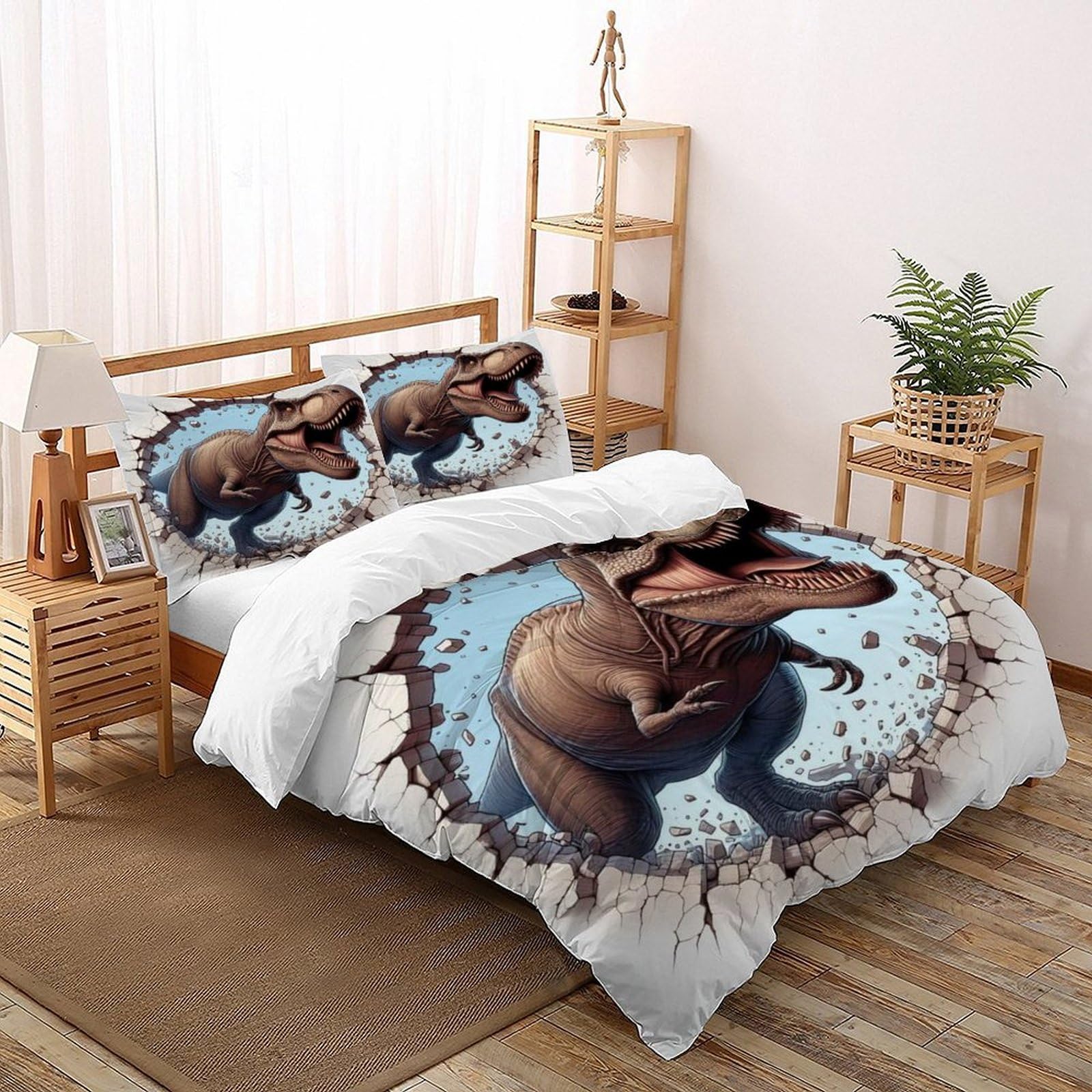Wall Bedding Set Theme Bedspread Animal Theme Duvet Cover Set Chic Breathable Quilt Cover for Boys&Girls with Pillowcase Super King（260x220cm）