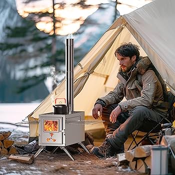 Amazon.co.jp: ホットテントストーブ キャンプ用薪ストーブ テント用