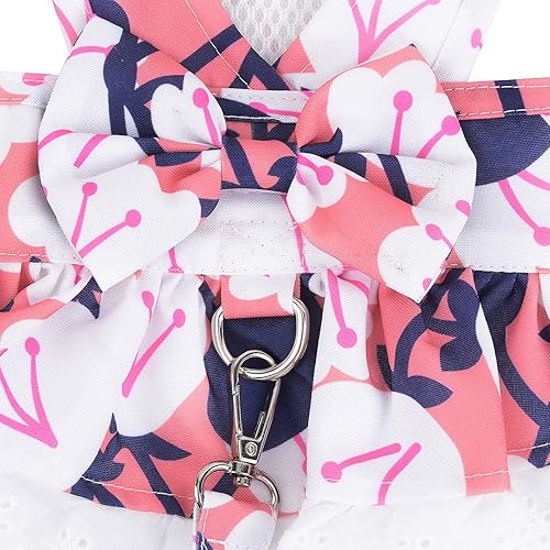 Miniatura 5 de Zunea Conjunto de arnés para niñas pequeñas con correa, sin tirones, chaleco para cachorro, arneses, patrones florales, vestidos de princesa con