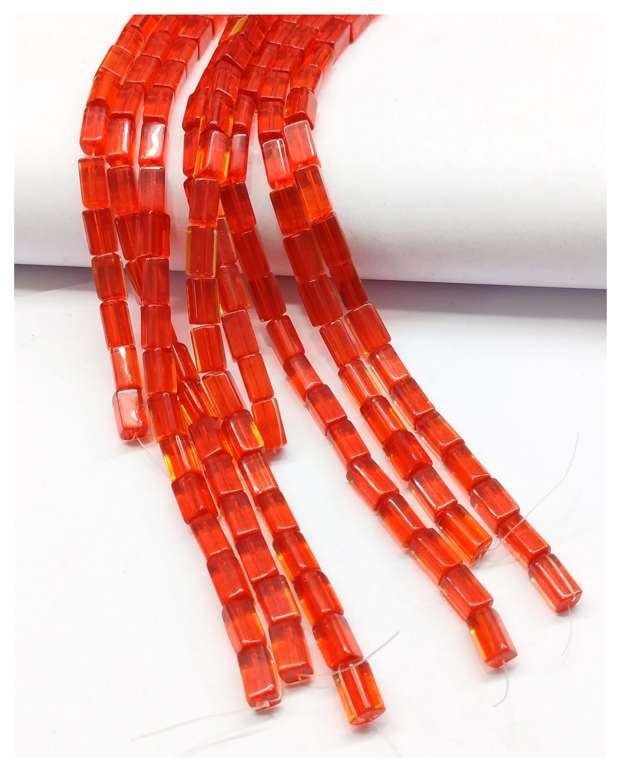 7x4mm 1 Line Cutting Glass Material Dark Orange Color Rectangle Shape Beads for Jewellery Making kit Art & Crafts Materials for Necklace Bracelet Earring Making Materials (30+ Piece Each Line)-image-35
