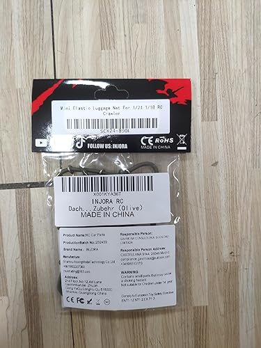 Miniatura 9 de INJORA Red de equipaje de techo RC con ganchos para 118 TRX4M Axial SCX24 C10 JLU Gladiator Bronco Upgrade Parts 124 RC Crawler Accessories (oliva)