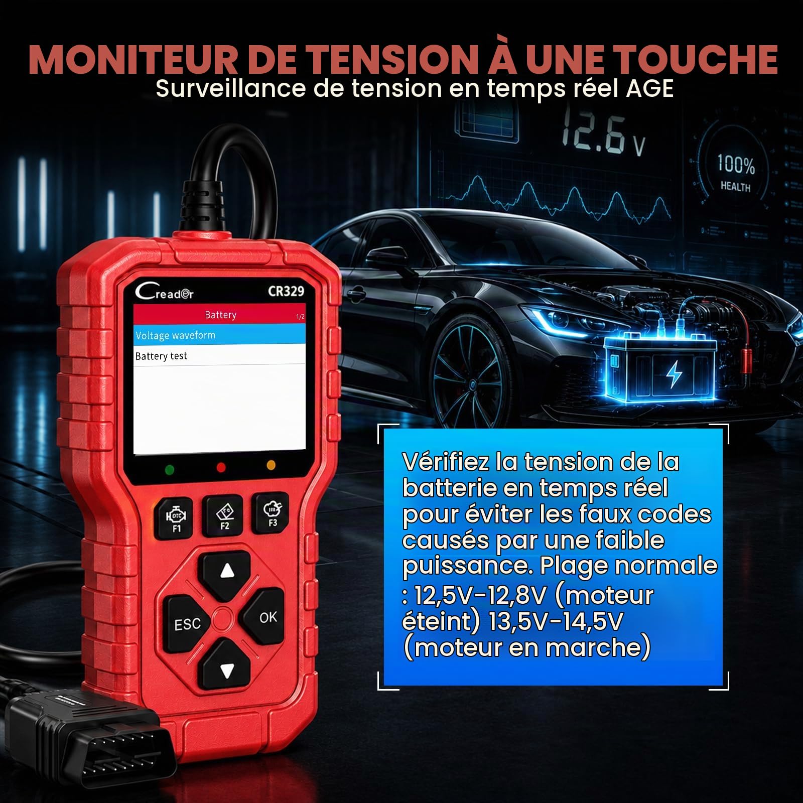 LAUNCH Valise Diagnostic Auto CR329 – Scanner OBD2 Moteur