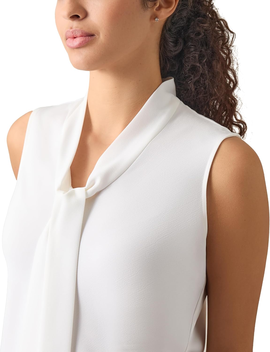 Kasper Womens Petite Size Tie Neck Blouse - Image 3