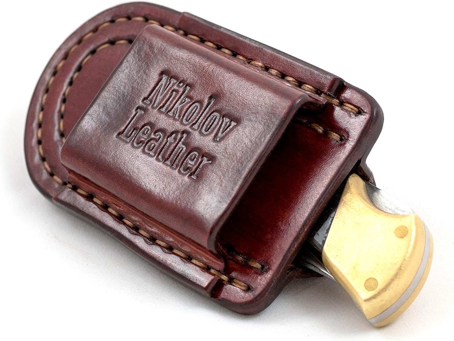 Double stitched horizontal sheath for Buck 112 Ranger, Buck custom leather sheath, pocket knife leather case, EDC knife
