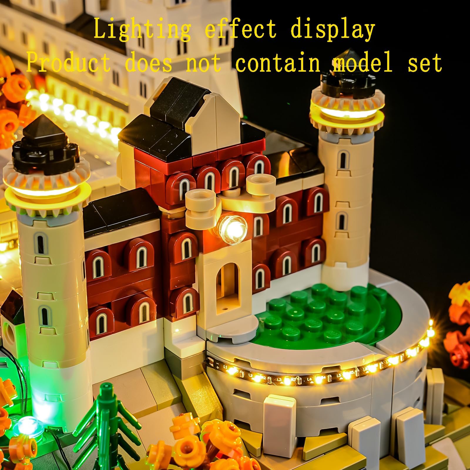 GEAMENT Oświetlenie LED Kompatybilne z LEGO Zamek Neuschwanstein (Castle) Architecture 21063 Model do Składania Klocków (Zestaw Modeli Niezawarty)