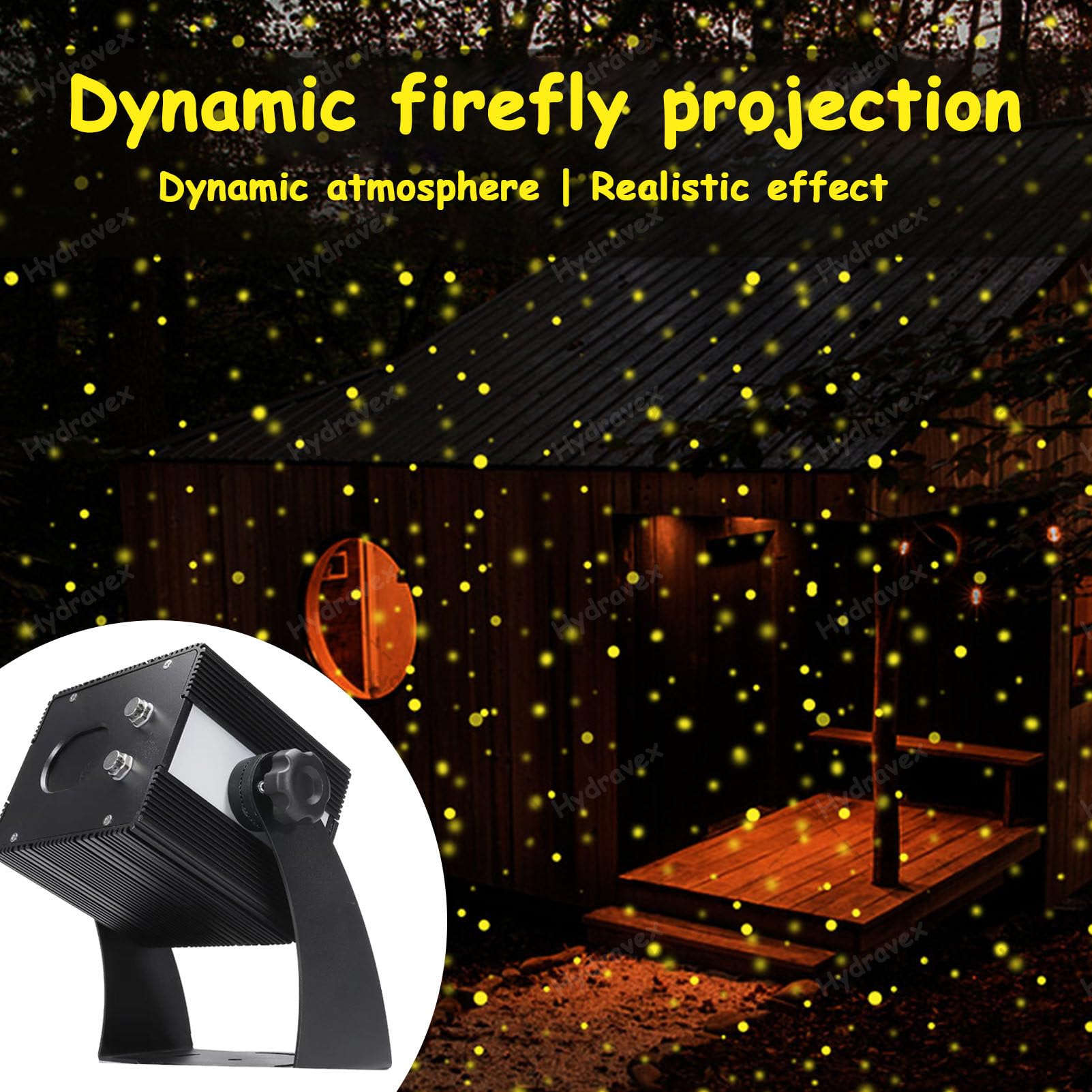 Lampe de projecteur Lucciola dynamique, lumière paysage à LED, avec lumières étoilées, projecteur de Noël, pour jardin, décor de patio (blanc)