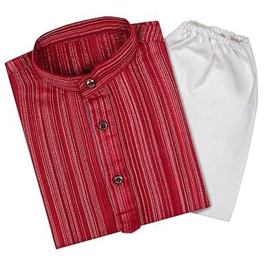 Superminis Baby Boys Double Color Stripe Winter Traditional Cotton Ethnic Wear Kurta Pyjama Set and Perfect Night Suit and Perfect Night Suit