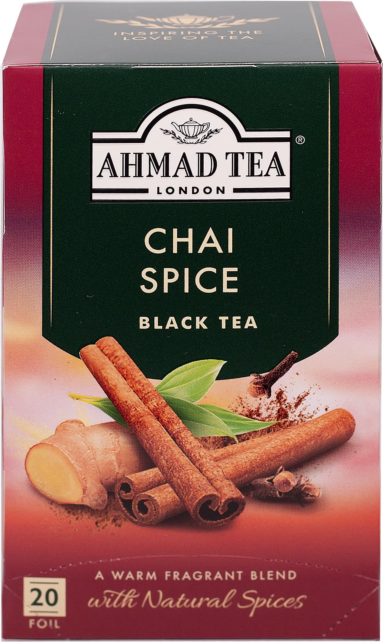 Ahmad Tea Chai Spice Té Negro con Jengibre Canela y Clavo 20 Bolsitas 40g