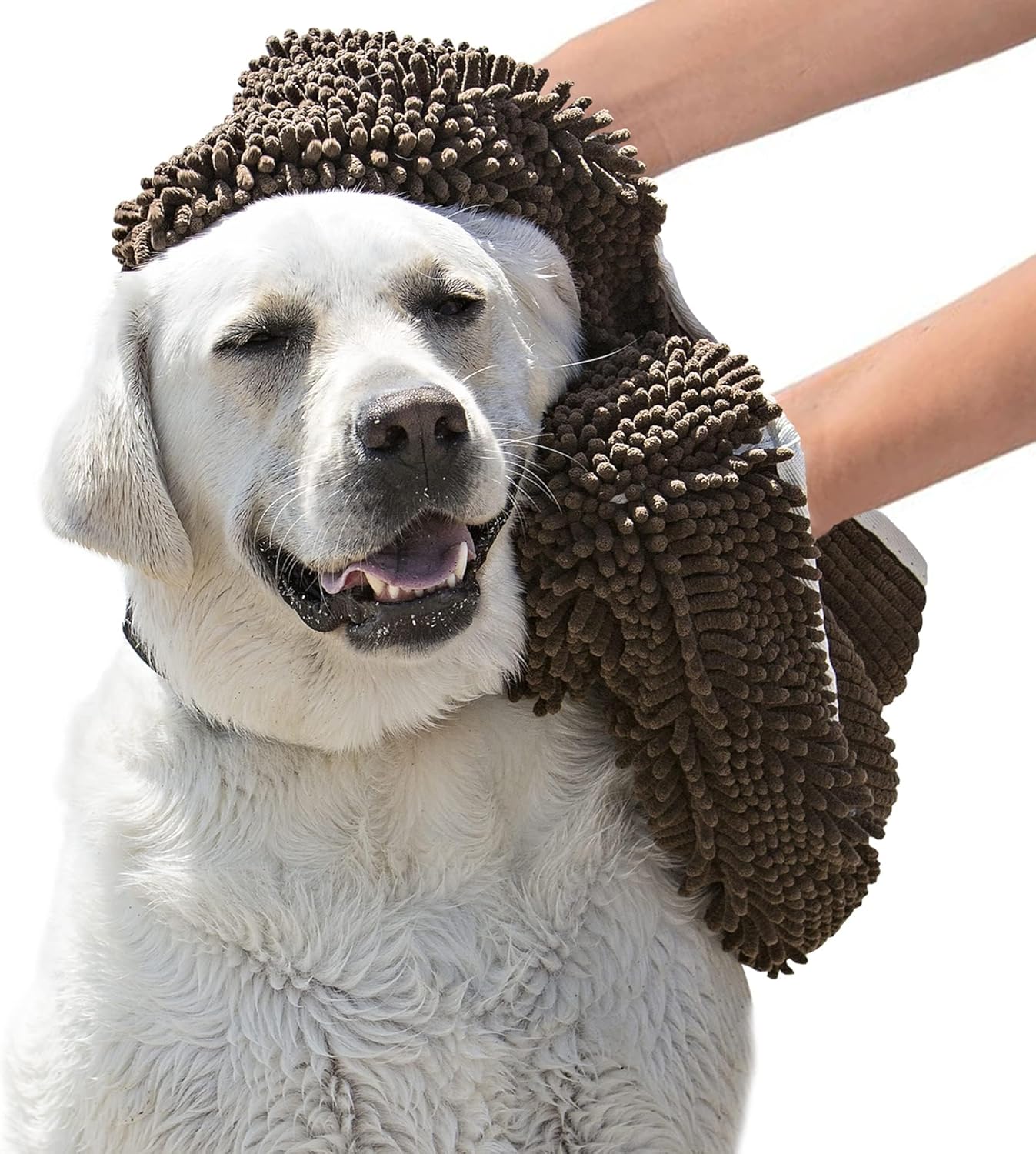 Soggy Doggy Super Shammy Microfiber Chenille Dog Towel - Ultra Absorbent 7x Water, Fast Drying Hand Pockets for Paws, 31x14 Inch