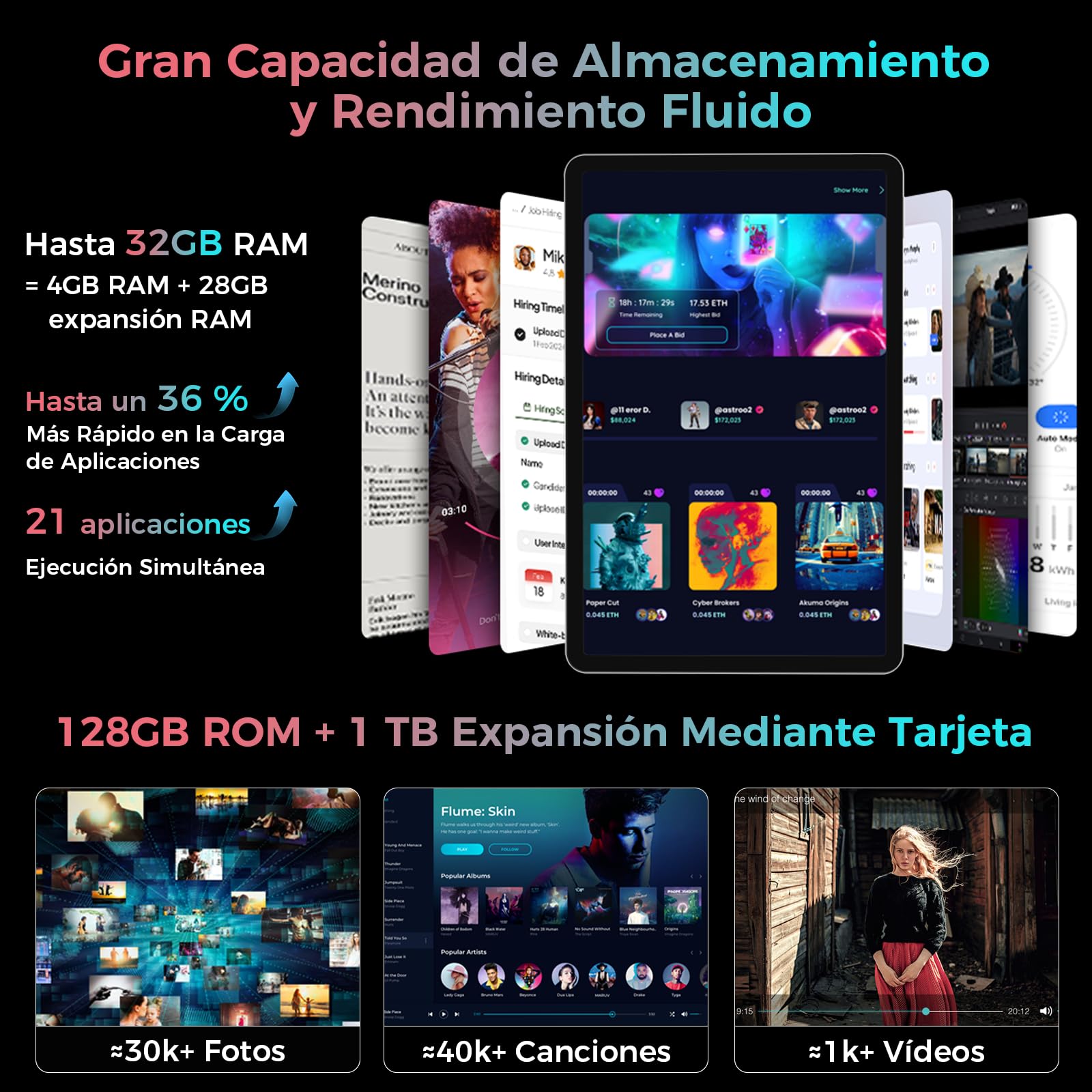 Android 16 Tablet,11 Pulgadas Tableta con T7250 Octa-Core Processor, 90HZ,1920x1200 IPS,32GB RAM + 128GB ROM, 8000mAh Batería, 2.4/5Ghz Dual WiFi/5+13MP/Gemini AI/Widevine L1