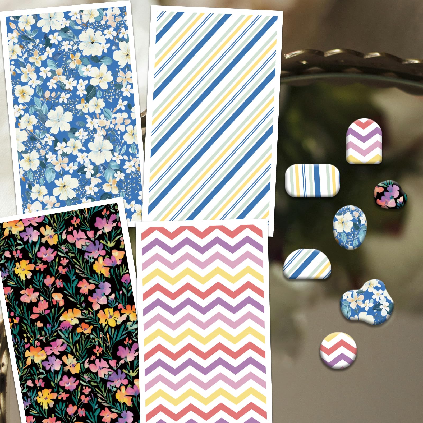 OLYCRAFT Transferpapier Für Polymer Clay - 24 Blüten & Spitzen Motive Für Schmuckherstellung