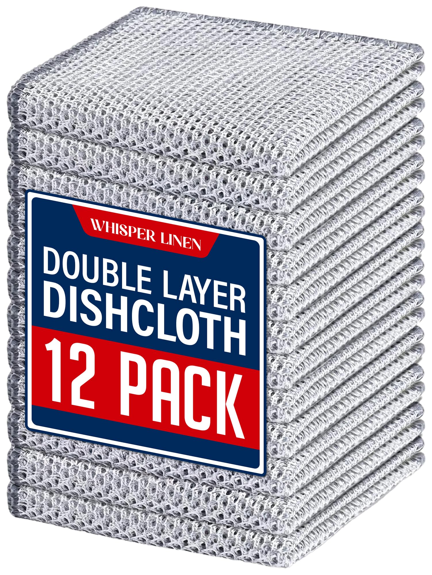 12 Pack Non Scratch Double Layer Wire Dishcloth Multipurpose Kitchen Cleaning Towel, Steel Wire Dish Cloth, Metal Scrubber Wash Cloth with Mesh, Dishwashing Rag for Cookware, Sink, Stove Topes