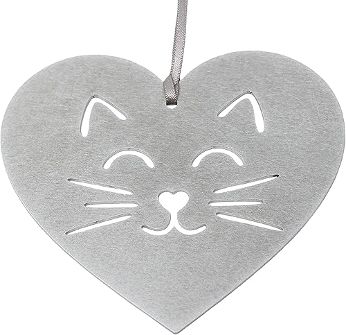 Miniatura 1 de Cat Heart Ornament - Christmas Gift for Cat Lovers - Aluminum Metal Tree Holiday Party Decorations