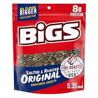 BIGS Original Salted & Roasted Sunflower Seeds, 5.35-Ounce Bags Pack of 12