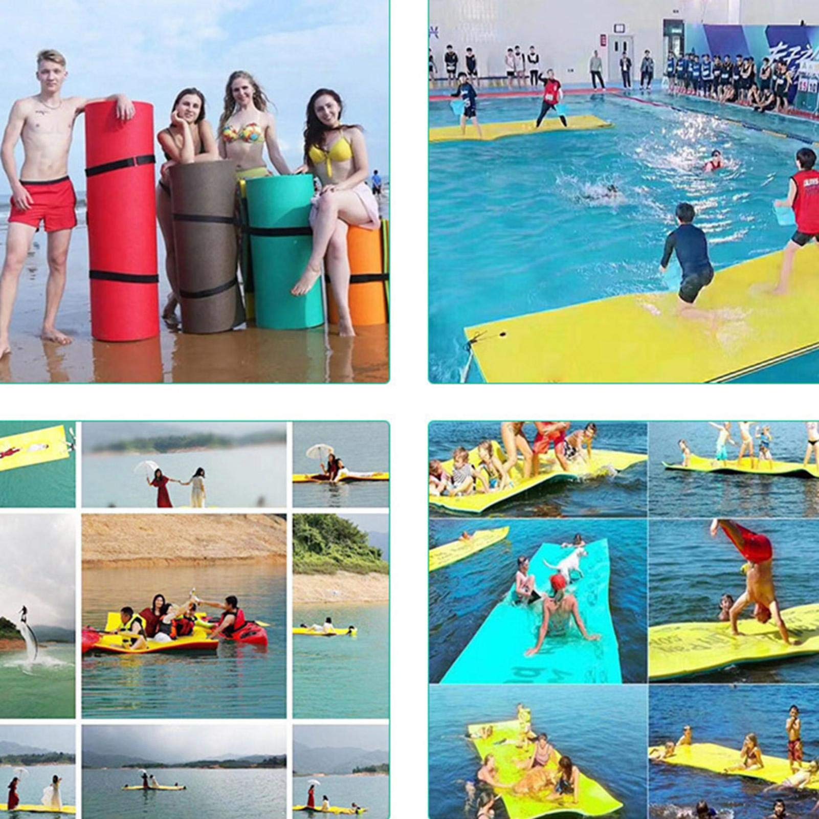 Materassino galleggiante per piscina, amaca galleggiante, in schiuma XPE, resistente all'usura per la spiaggia abbronzatura, sport acquatici, picnic
