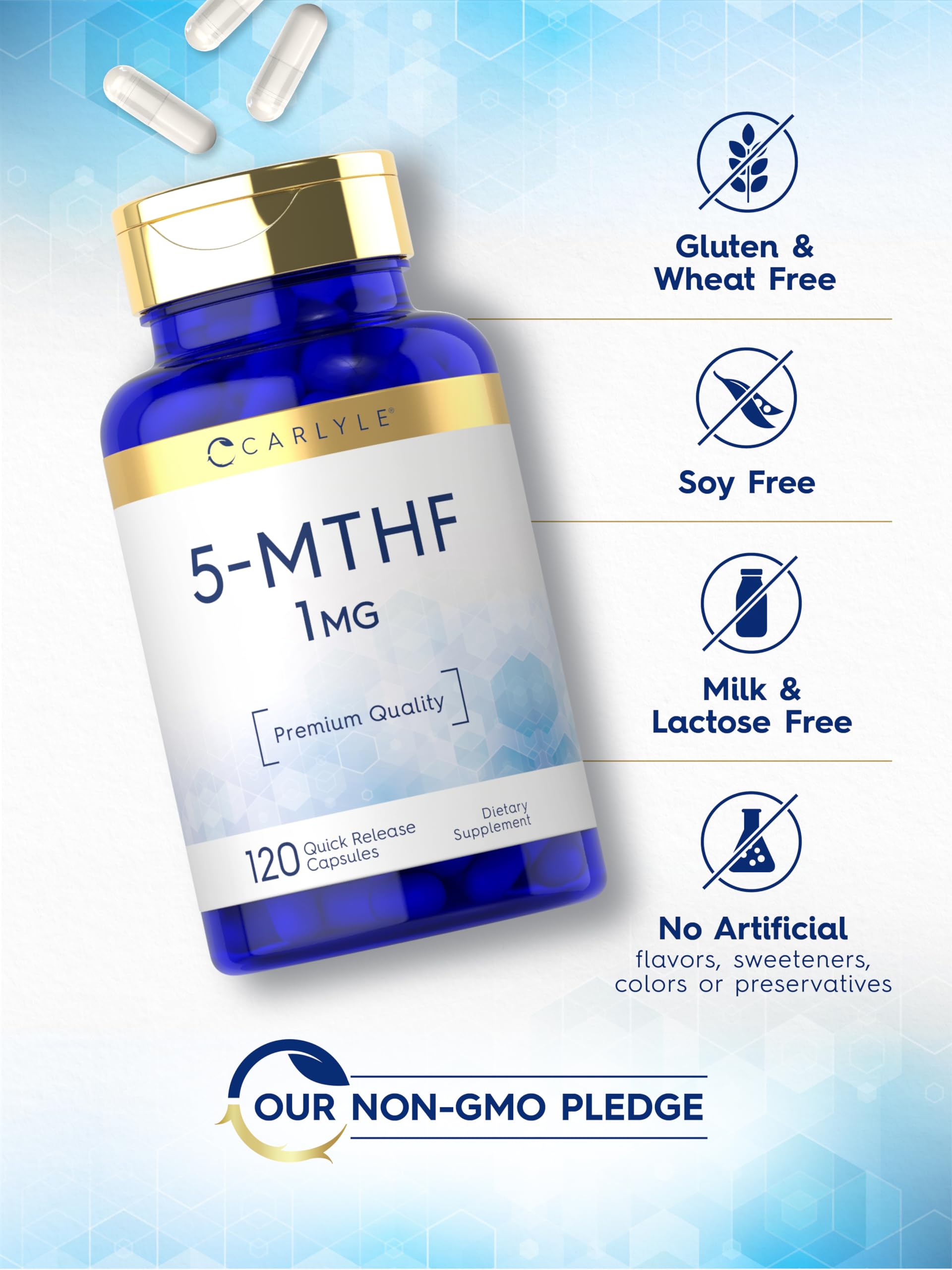 Carlyle 5-MTHF L Methylfolate 1mg | 120 Capsules — Amazon image 5