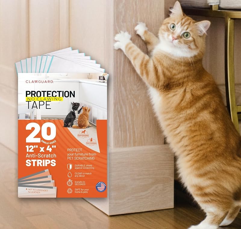 Fita Protetora Transparente para Móveis, Portas e Estofados CLAWGUARD, 20 Tiras
