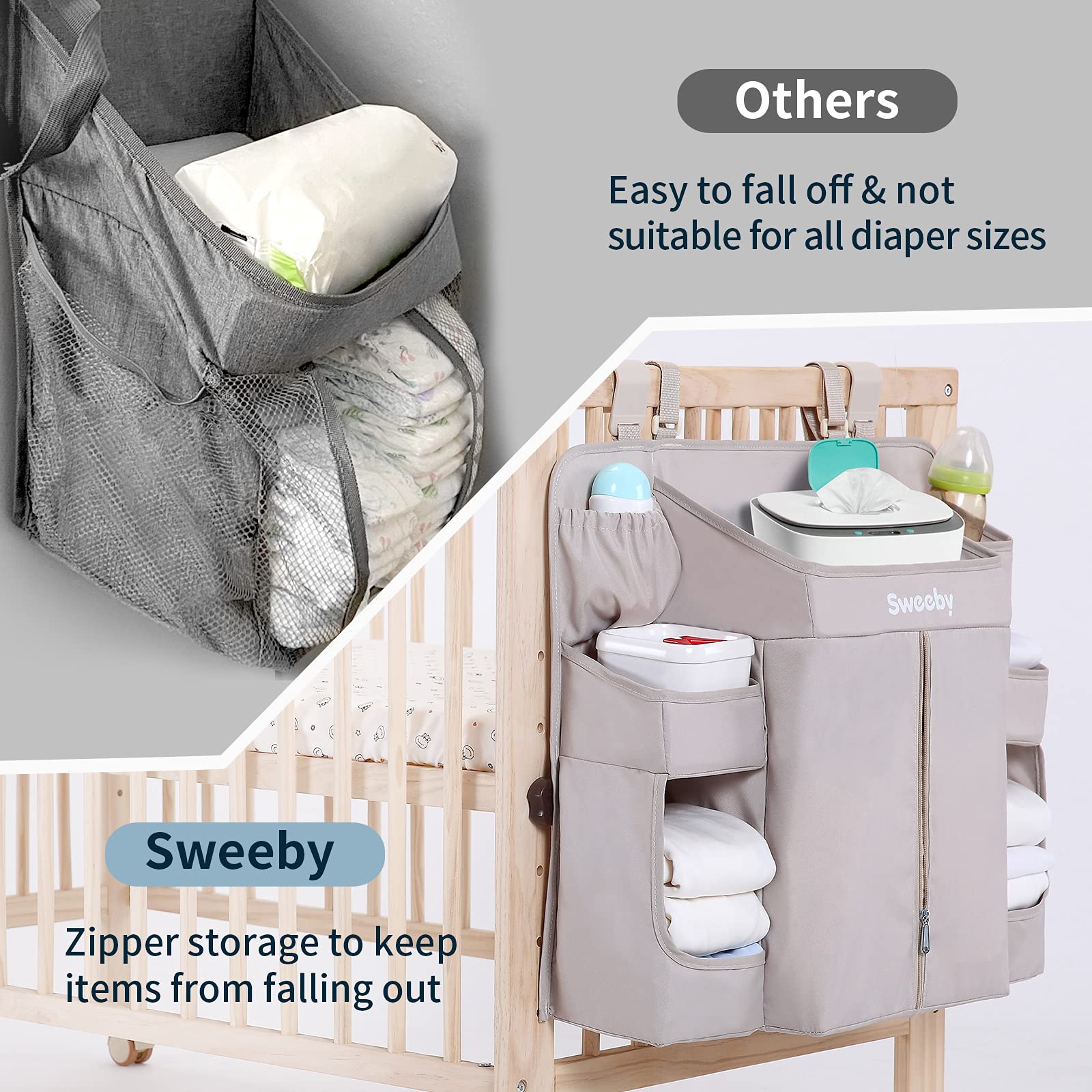 Rusty neutral Rainbow nappy stacker / diaper stacker