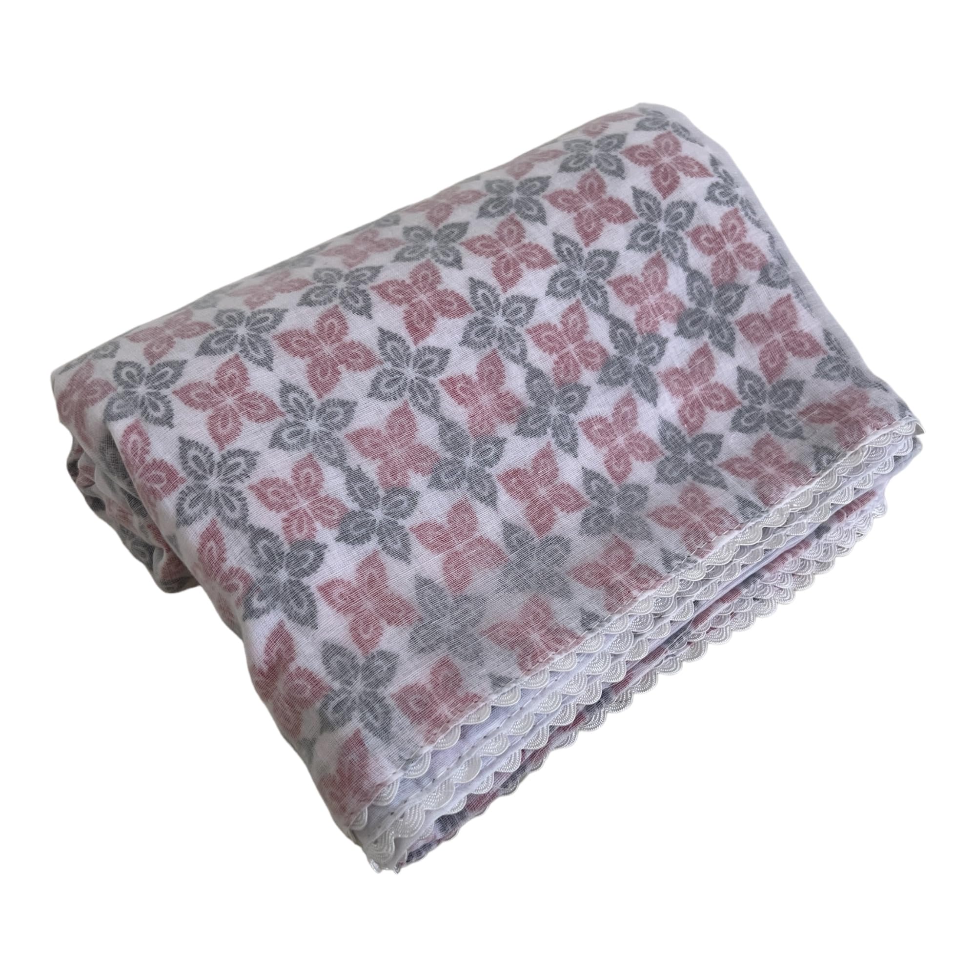 Nepali Dhaka Print Khasto Summer Wrap | 100% Malmal Cotton | For Home & Travel | AC Shawl | Reversible, Breathable, Lightweight, Soft & Skin Friendly (40" x 70)-image-30