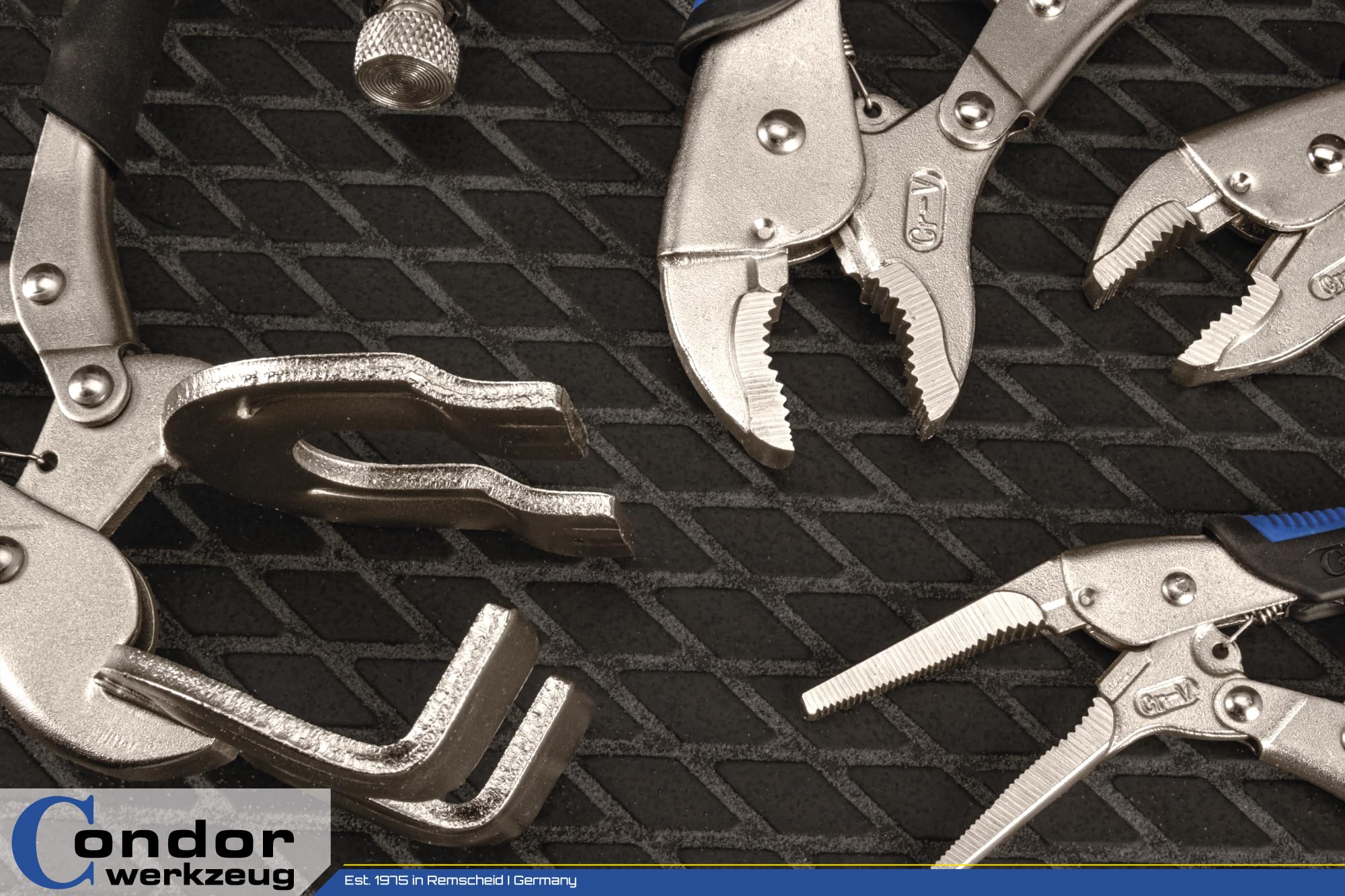 Condor Werkzeug 5800 | Gripzangen-Satz | 17-tlg. | Chrom-Vanadium-Stahl | Feststellzange | Gripzange in verschiedenen Größen Profi Werkzeug Set geeignet für Werkstatt und Heimwerker
